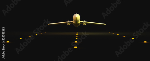 Obraz na płótnie A white Jet takes off into the air at night
