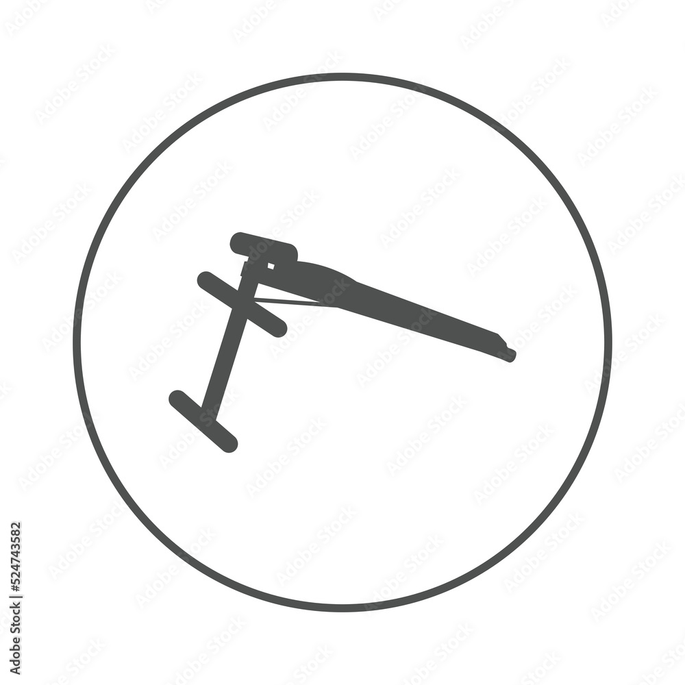Gym equipment sit up bench icon | Circle version icon | Gym equipment sit up bench icon | Circle version icon |