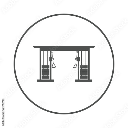 Cable crossover gym tool icon | Circle version icon |