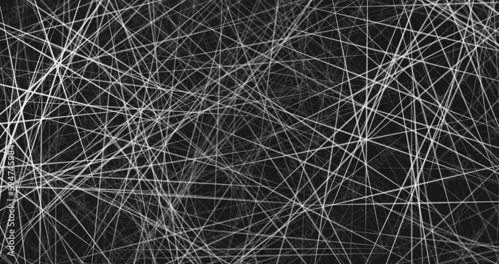 Abstract pattern of lines on a black background. Black and white color. Abstract pattern of lines on a black background. Black and white color.