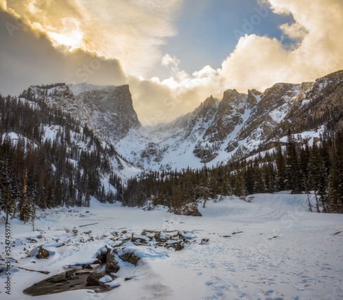 Dream Lake winter in the mountains, Colorado, United States of America 