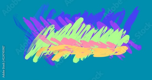 Abstract background, drawing of chaotic lines, on a blue background. Background art for the text.
