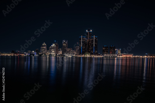 Windsor Riverfront nighttime Cityscape of Doriot city