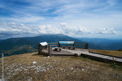 Viewpoint at the end of Forca di Presta walking path, Monti Sibillini national park in Umbria, Italy photo