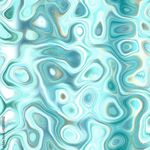 Washed teal wavy blur water reflection melange seamless pattern. Aquarelle effect ashion fabric for coastal nautical blotchy wallpaper background.. Dyed washed with blurry gradient tile able swatch.