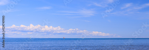 panorama of the sea and sky with clouds. Banner