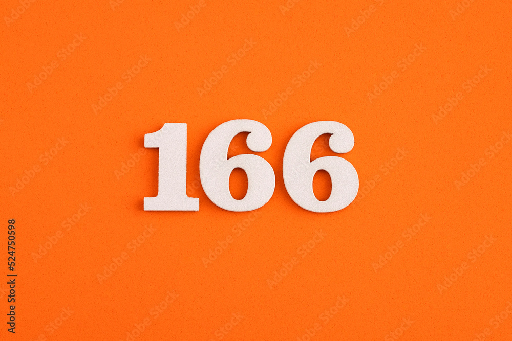 Number 166 - On orange foam rubber background Number 166 - On orange foam rubber background
