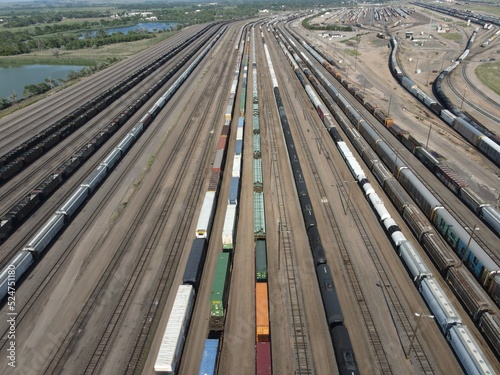 Aerial view of the rail yard