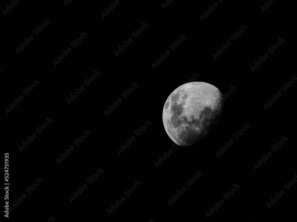 moon over sky isolated on black background moon over sky isolated on black background