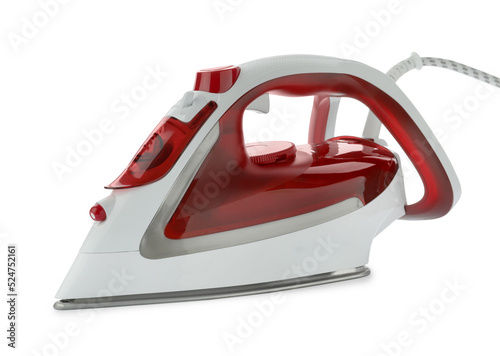 Obraz na plátně One modern iron isolated on white. Home appliance