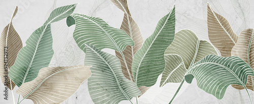 Fototapeta tropikalne liście palmy retro szare