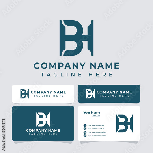 BH Letter Logo, suitable for any business with BH or HB initials.