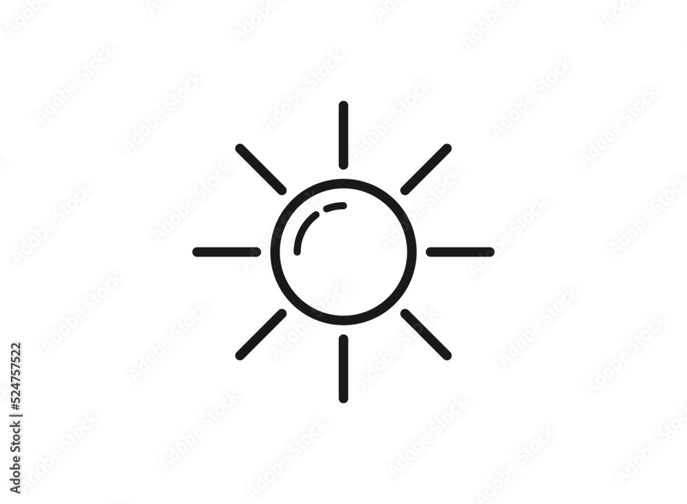 Sun vector border icon. This icon use for admin panels, website, interfaces, mobile apps Sun vector border icon. This icon use for admin panels, website, interfaces, mobile apps