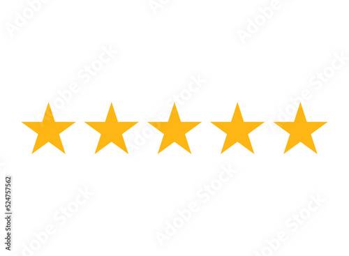Stars rating icon set. Gold star icon set isolated on a white background.