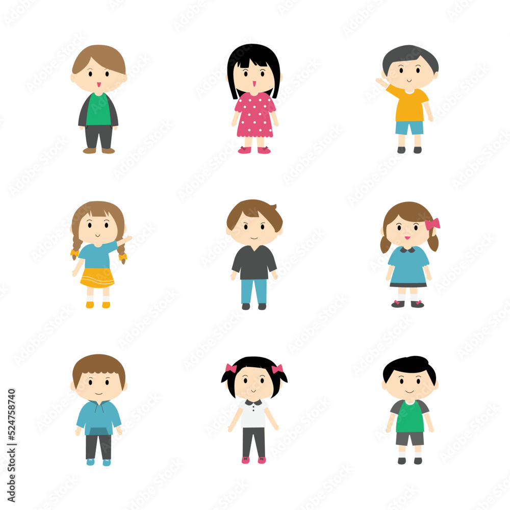 cute kid clipart element of boys and girls for decoration cute kid clipart element of boys and girls for decoration