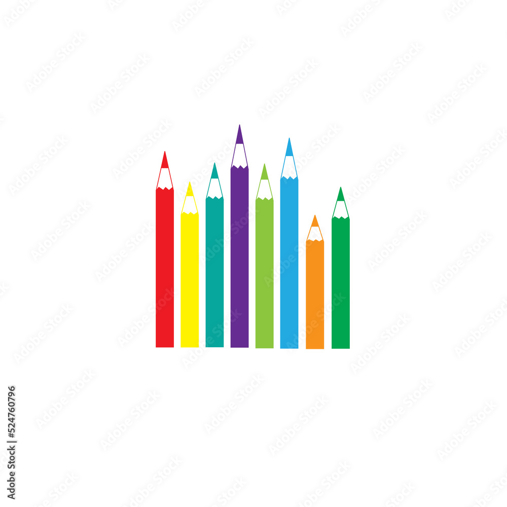 color pencils isolated on white background education concept color pencils isolated on white background education concept