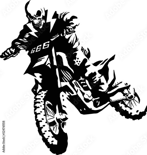The devil with motocross vectors art