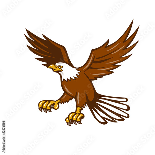 American Eagle Swooping Isolated Retro