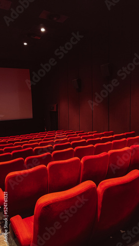 cinema auditorium with red seats