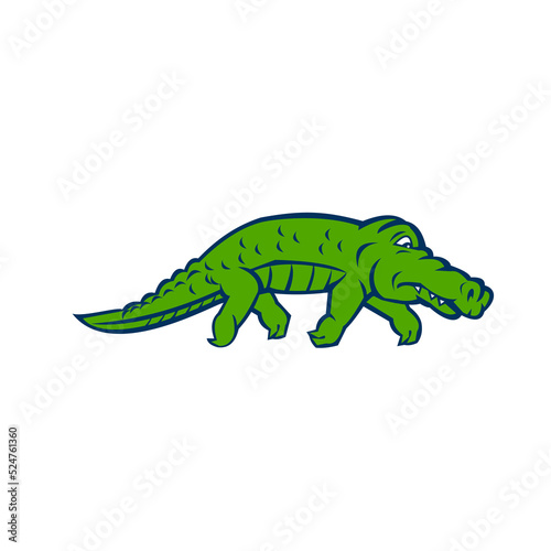 Anxious Alligator Tiptoing Retro © patrimonio designs