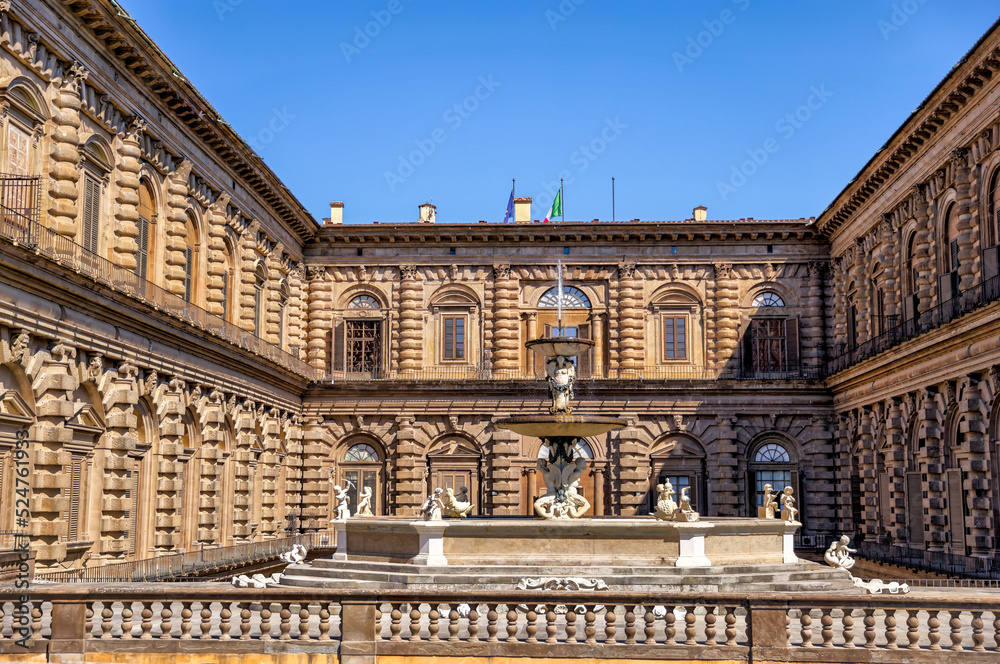 Fototapeta premium The historic Boboli Gardens and Pitti Palace in Florence Italy
