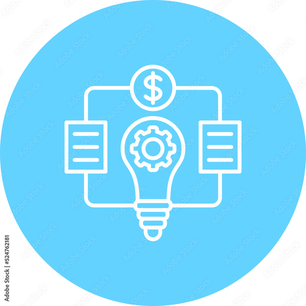 Idea Multicolor Circle Line Inverted Icon Idea Multicolor Circle Line Inverted Icon