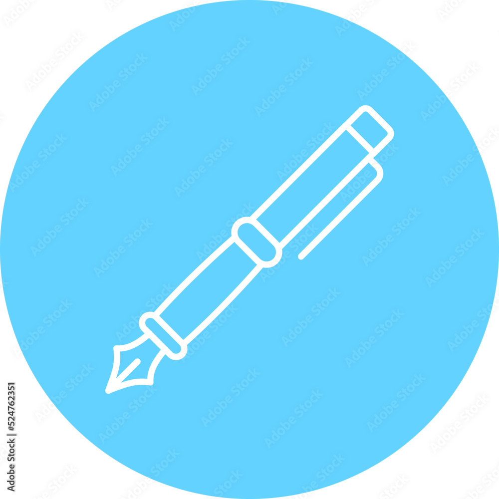 Fountain Pen Multicolor Circle Line Inverted Icon Fountain Pen Multicolor Circle Line Inverted Icon
