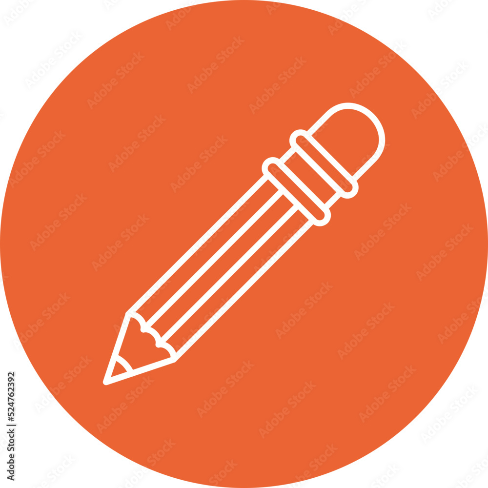 Pencil Multicolor Circle Line Inverted Icon Pencil Multicolor Circle Line Inverted Icon