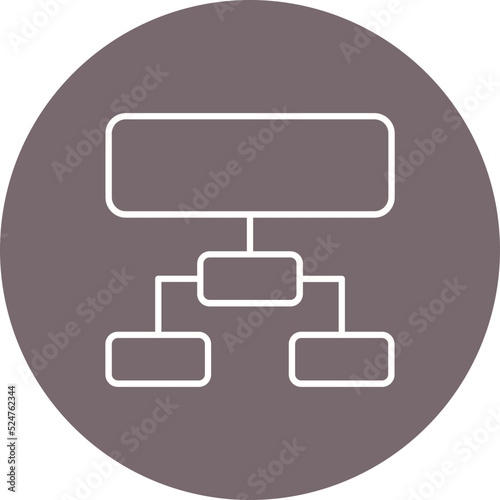 Hierarchical Structure Multicolor Circle Line Inverted Icon