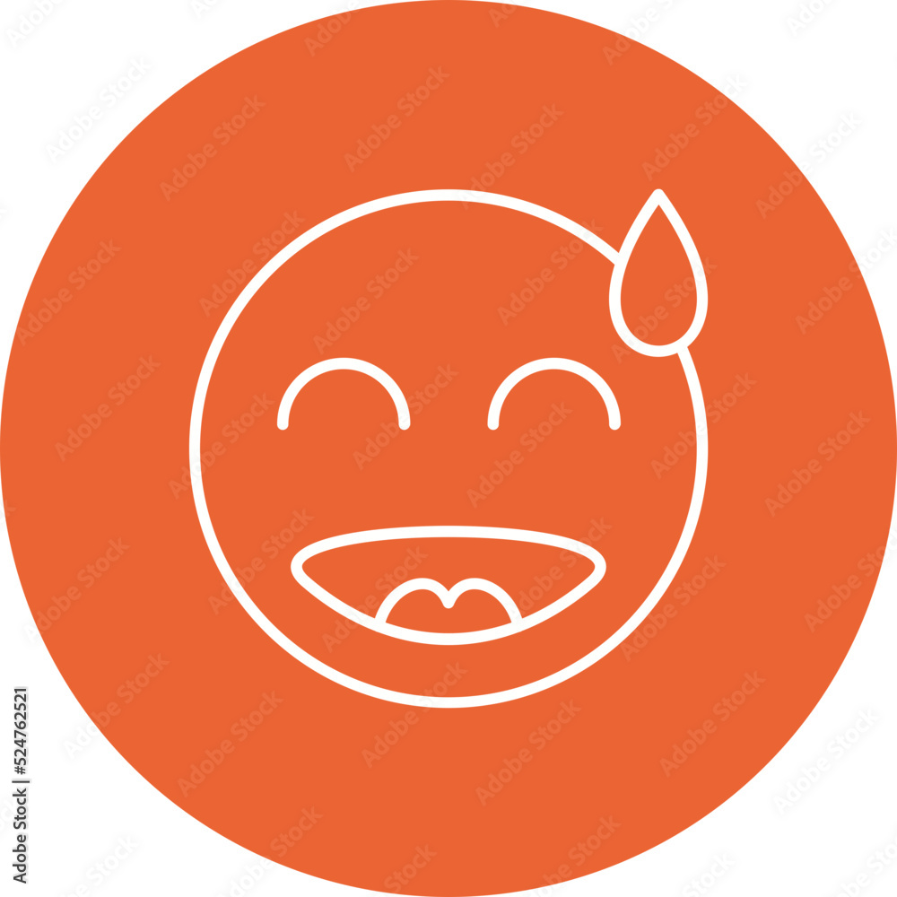 Embarrassed Multicolor Circle Line Inverted Icon Embarrassed Multicolor Circle Line Inverted Icon