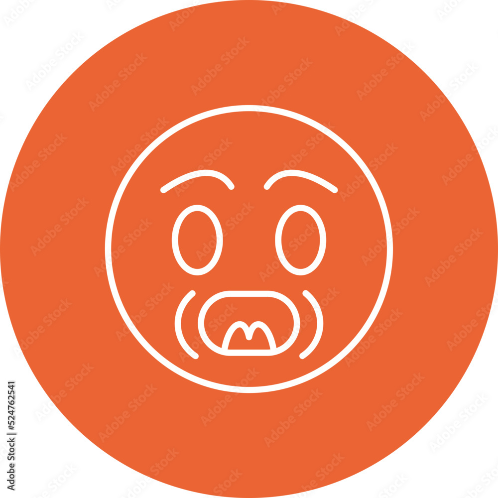 Fototapeta premium Yelling Multicolor Circle Line Inverted Icon