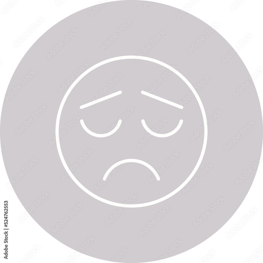 Frown Multicolor Circle Line Inverted Icon