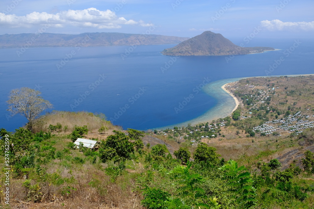 Indonesia Alor Island - Hill view to Sebanjar beach and Ternate Island