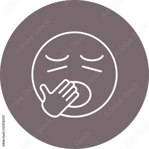 Yawn Multicolor Circle Line Inverted Icon