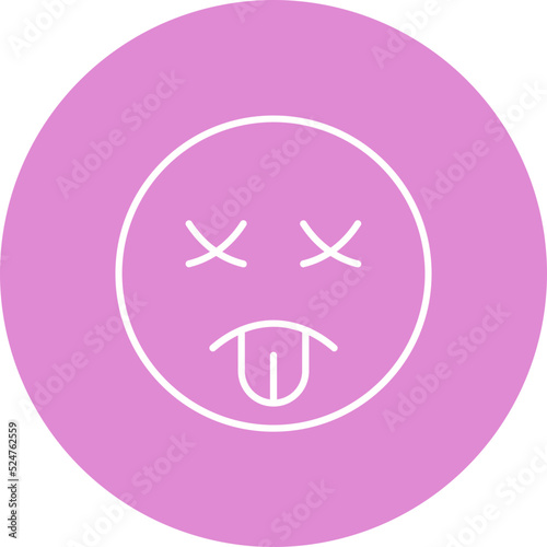 Knocked Out Multicolor Circle Line Inverted Icon