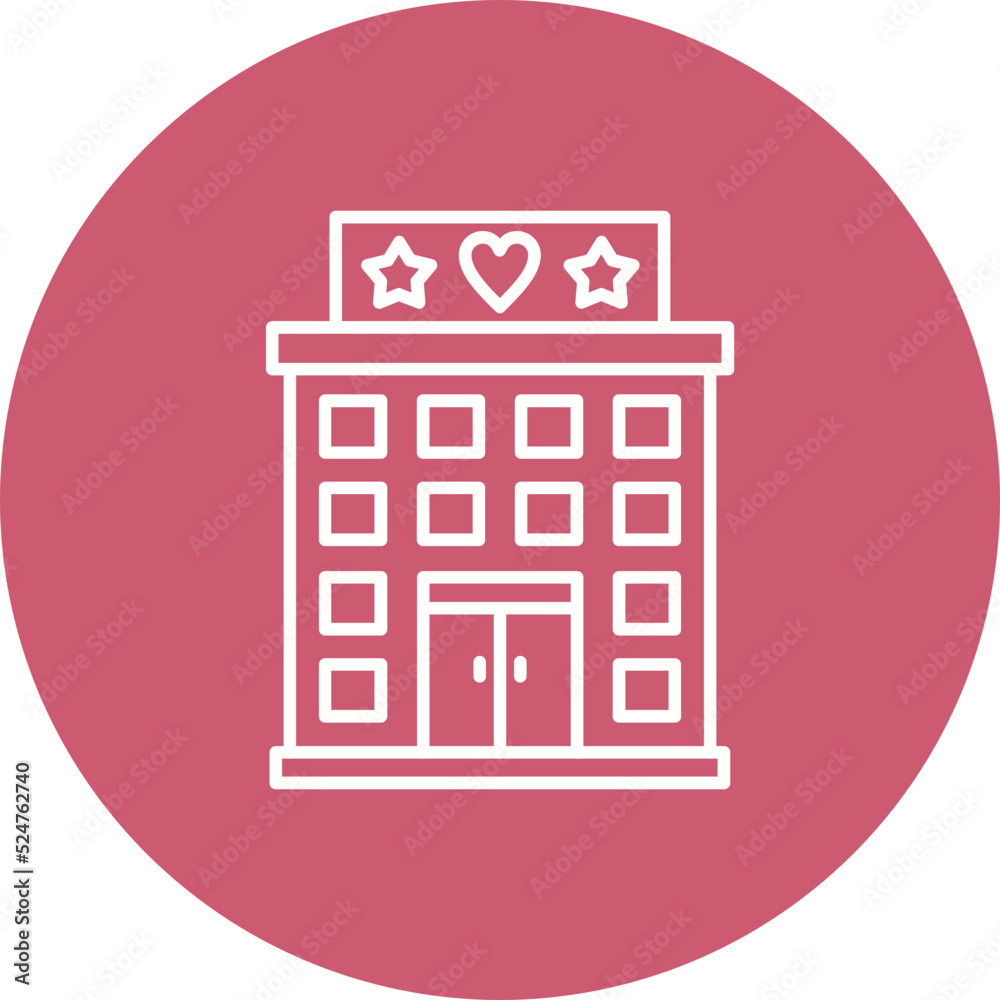 Hotel Multicolor Circle Line Inverted Icon Hotel Multicolor Circle Line Inverted Icon