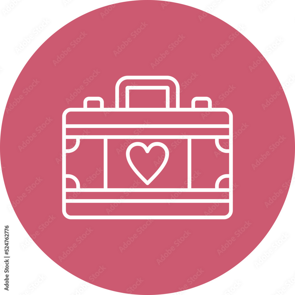 Suitcase Multicolor Circle Line Inverted Icon Suitcase Multicolor Circle Line Inverted Icon