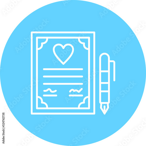 Wedding Contract Multicolor Circle Line Inverted Icon