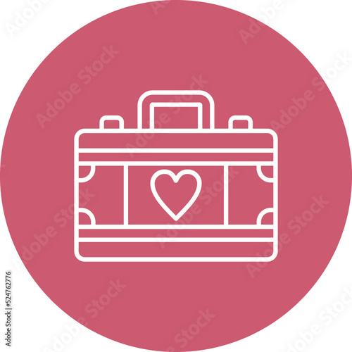 Suitcase Multicolor Circle Line Inverted Icon