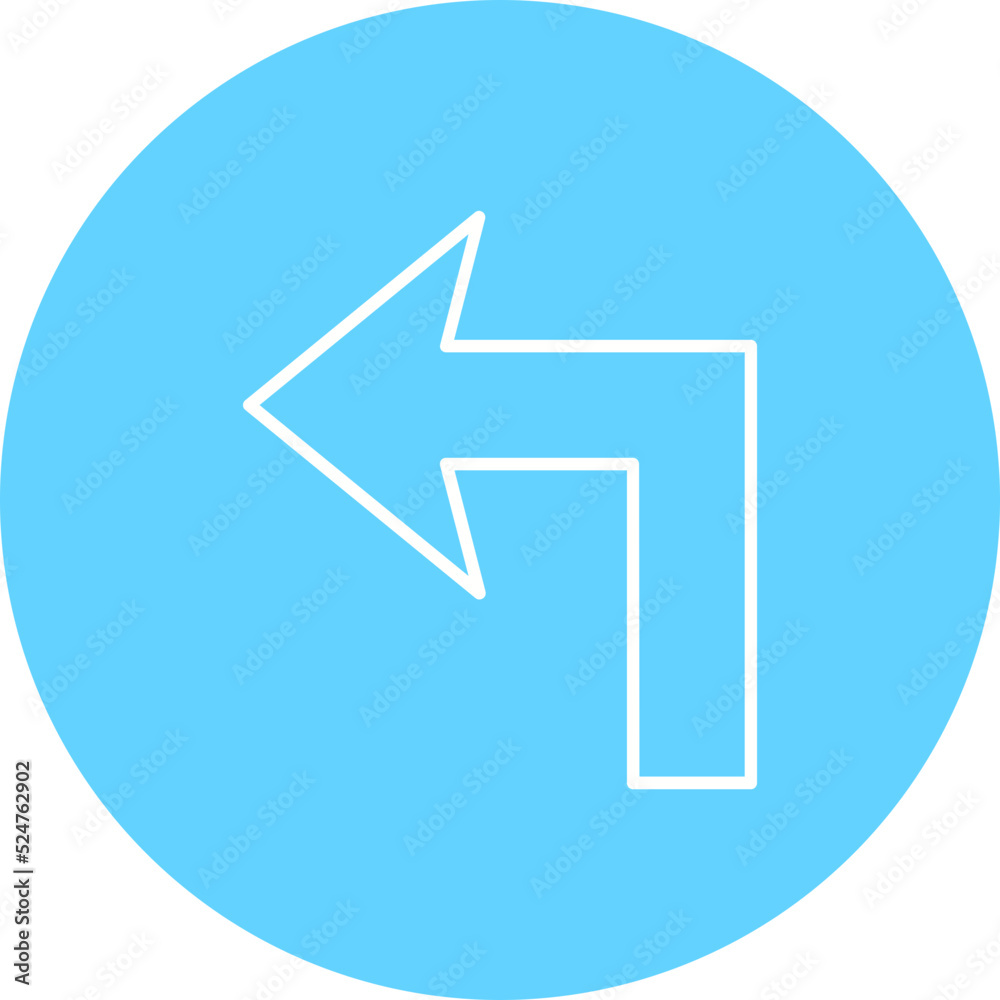 Turn Left Multicolor Circle Line Inverted Icon Turn Left Multicolor Circle Line Inverted Icon