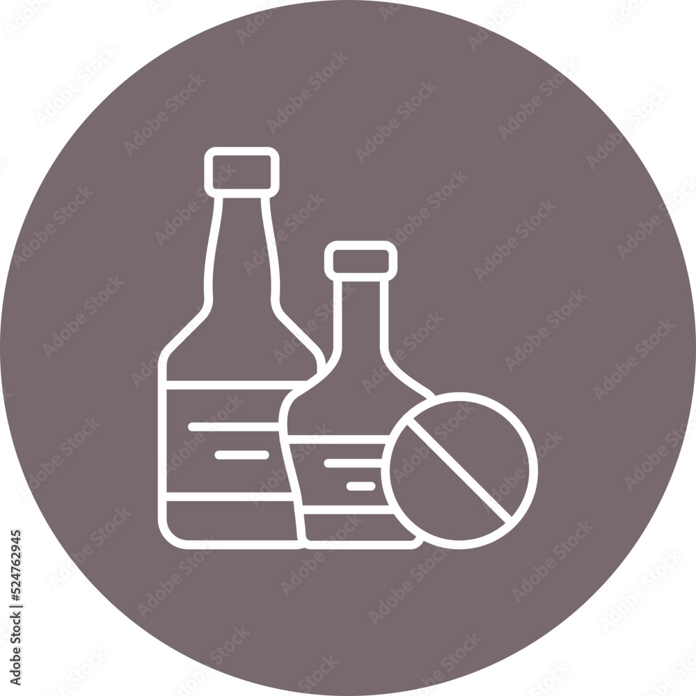 No Alcohol Multicolor Circle Line Inverted Icon No Alcohol Multicolor Circle Line Inverted Icon