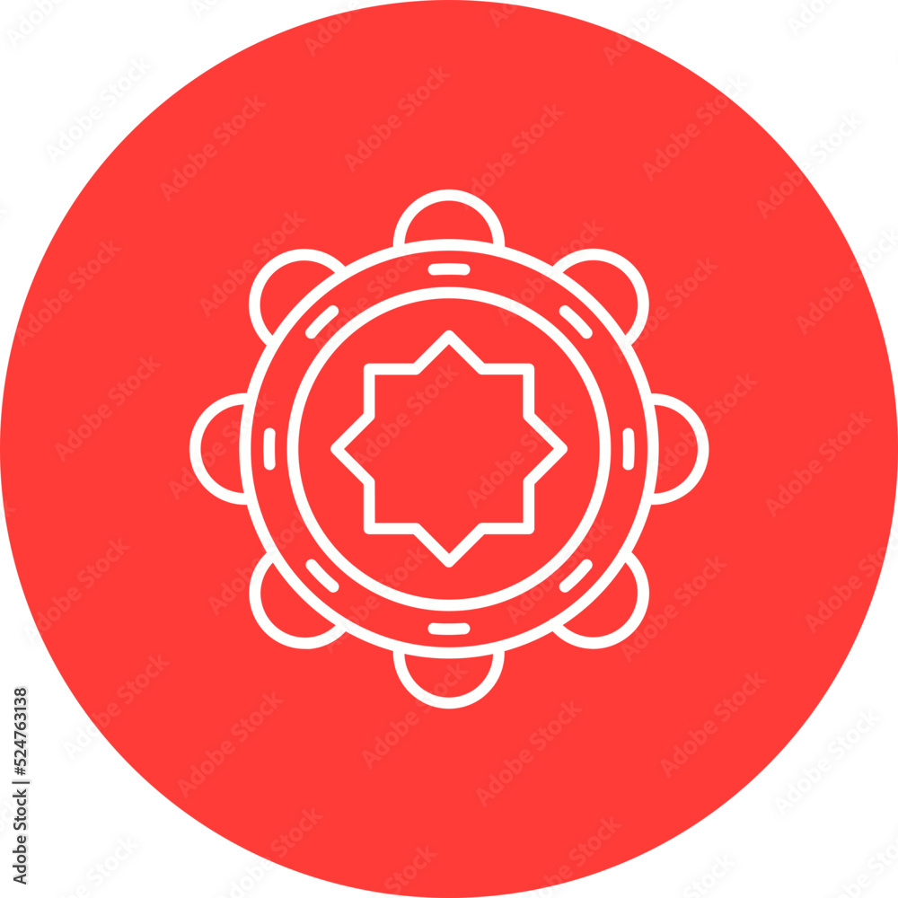 Tambourine Multicolor Circle Line Inverted Icon Tambourine Multicolor Circle Line Inverted Icon