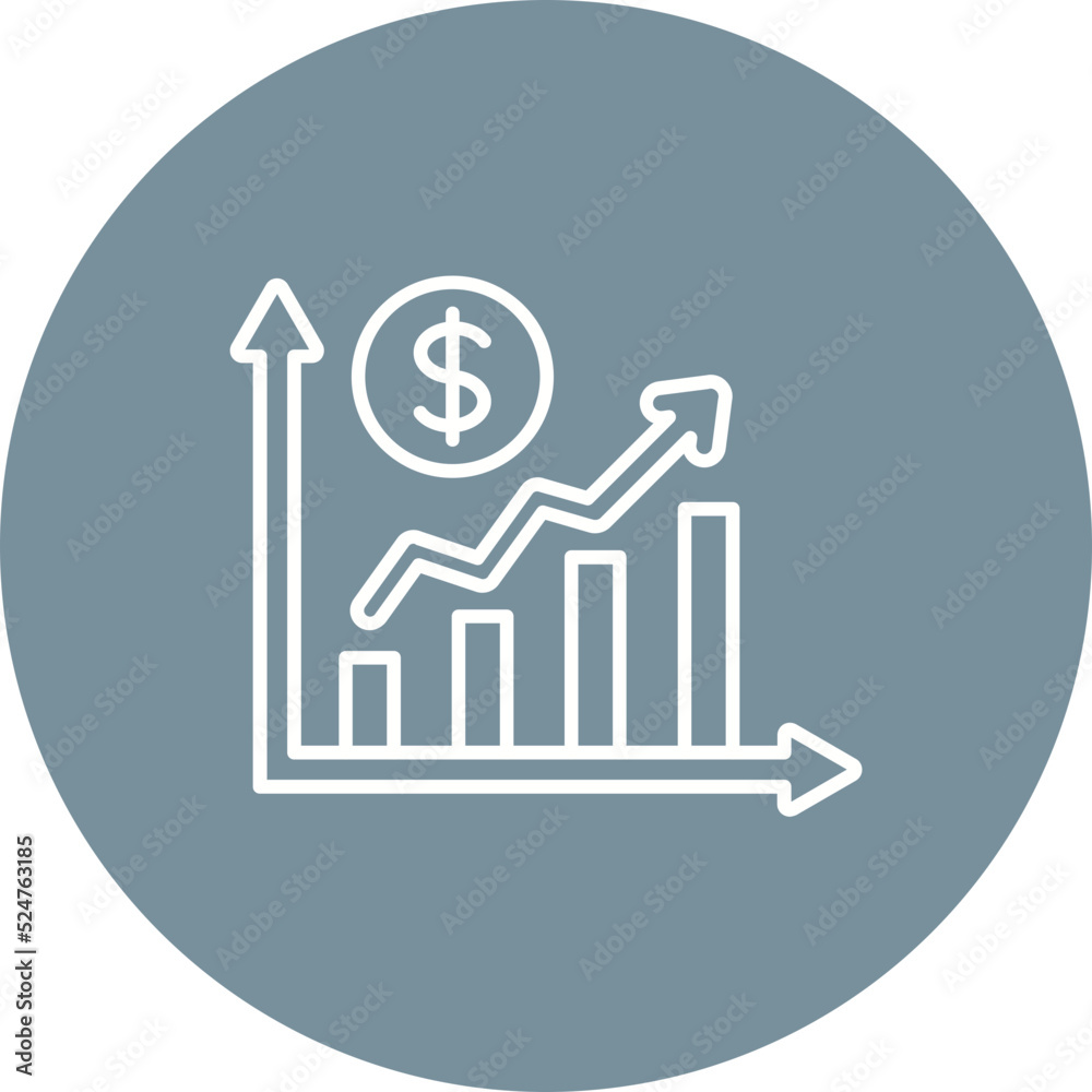 Profit Chart Multicolor Circle Line Inverted Icon Profit Chart Multicolor Circle Line Inverted Icon