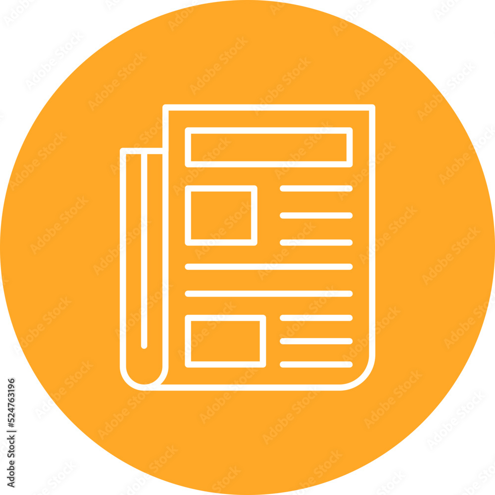 Newspaper Multicolor Circle Line Inverted Icon Newspaper Multicolor Circle Line Inverted Icon