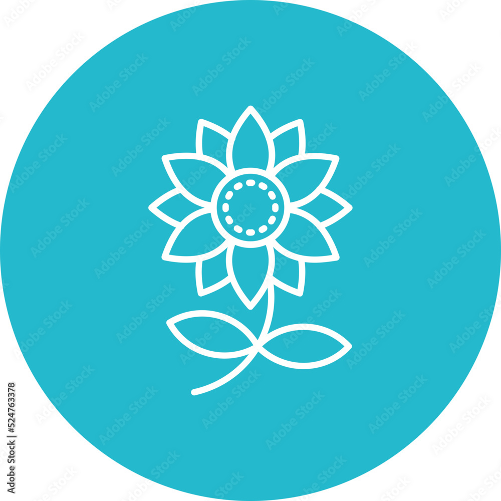Sunflower Multicolor Circle Line Inverted Icon Sunflower Multicolor Circle Line Inverted Icon