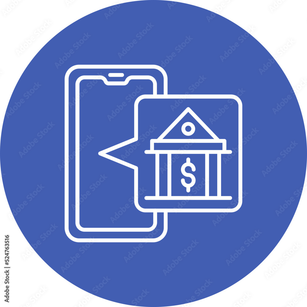 Online Banking Multicolor Circle Line Inverted Icon Online Banking Multicolor Circle Line Inverted Icon