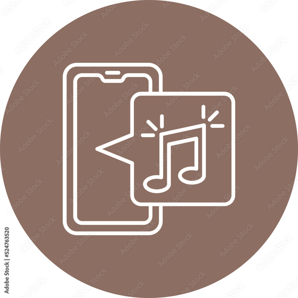 Music Multicolor Circle Line Inverted Icon