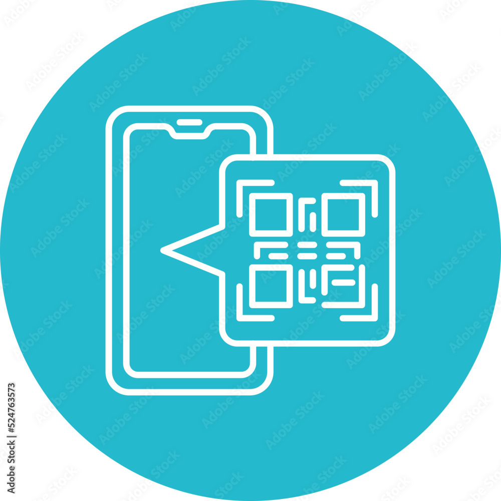 Qr Code Multicolor Circle Line Inverted Icon
