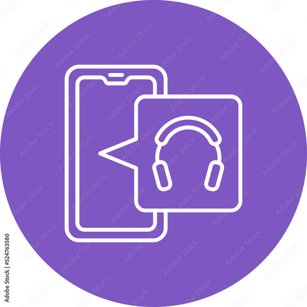 Headphones Multicolor Circle Line Inverted Icon Headphones Multicolor Circle Line Inverted Icon