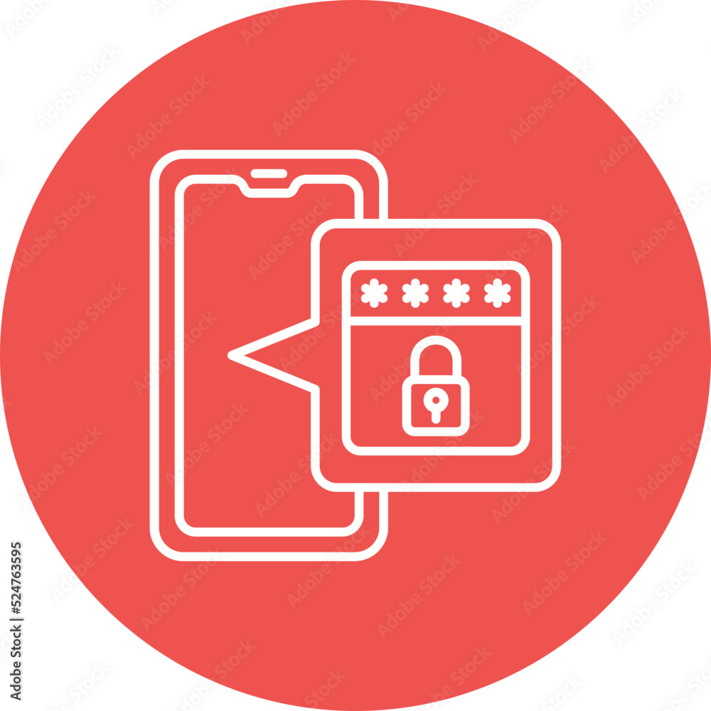 Lock Multicolor Circle Line Inverted Icon Lock Multicolor Circle Line Inverted Icon